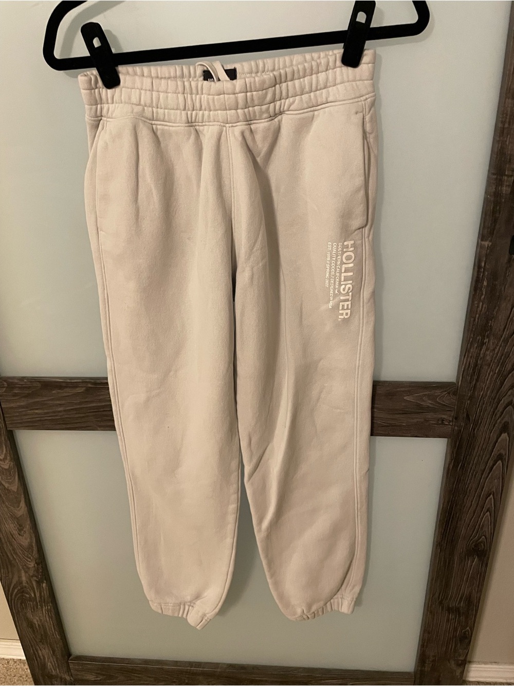 Hollister Kids Light Cream Drawstring Joggers